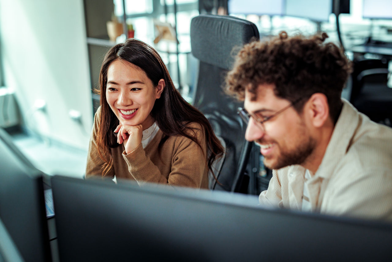 Colleagues working together at the office